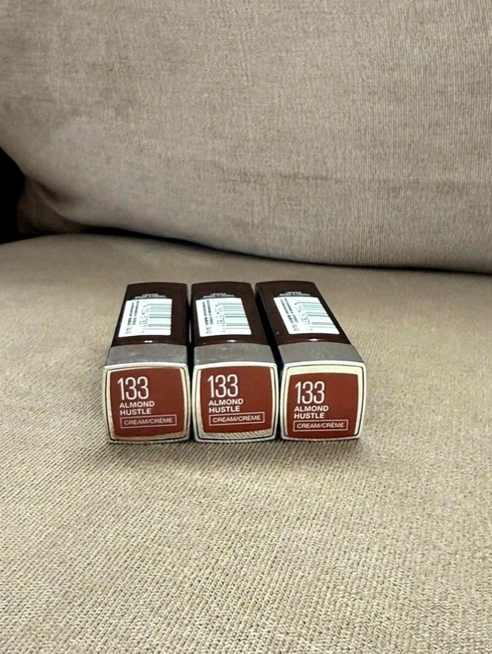 3X Maybelline Color Sensational Lipstick 133 Almond Hustle - NEW